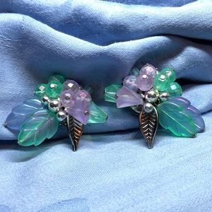 Vintage Lucite Clip On Earrings